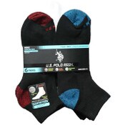 Wholesale - 6pk MEN'S BLACK QUARTER CUSHION SOCKS SIZE 6-12, UPC: 662239071765